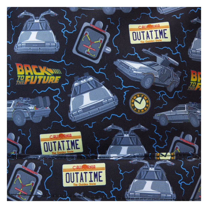 Loungefly Universal Back To The Future 40th Anniversary All-Over Print Nylon Full-Size Backpack