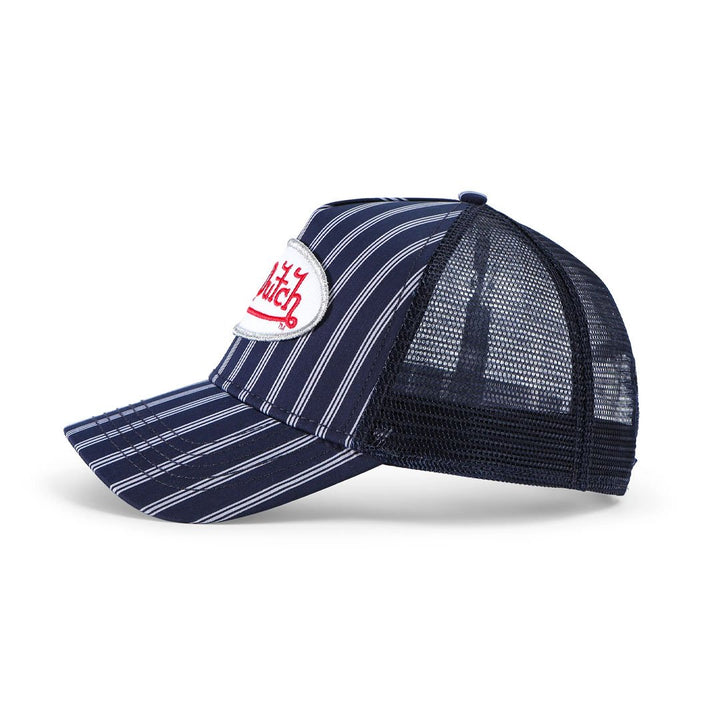 Von Dutch Navy &amp; White Stripe Trucker Hat