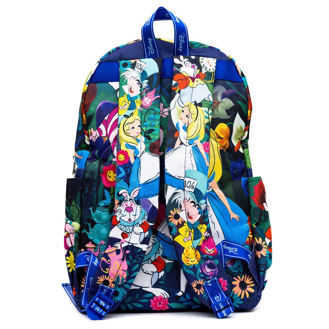 WondaPop Disney Alice in Wonderland 17" Full Size Nylon Backpack - Back with straps