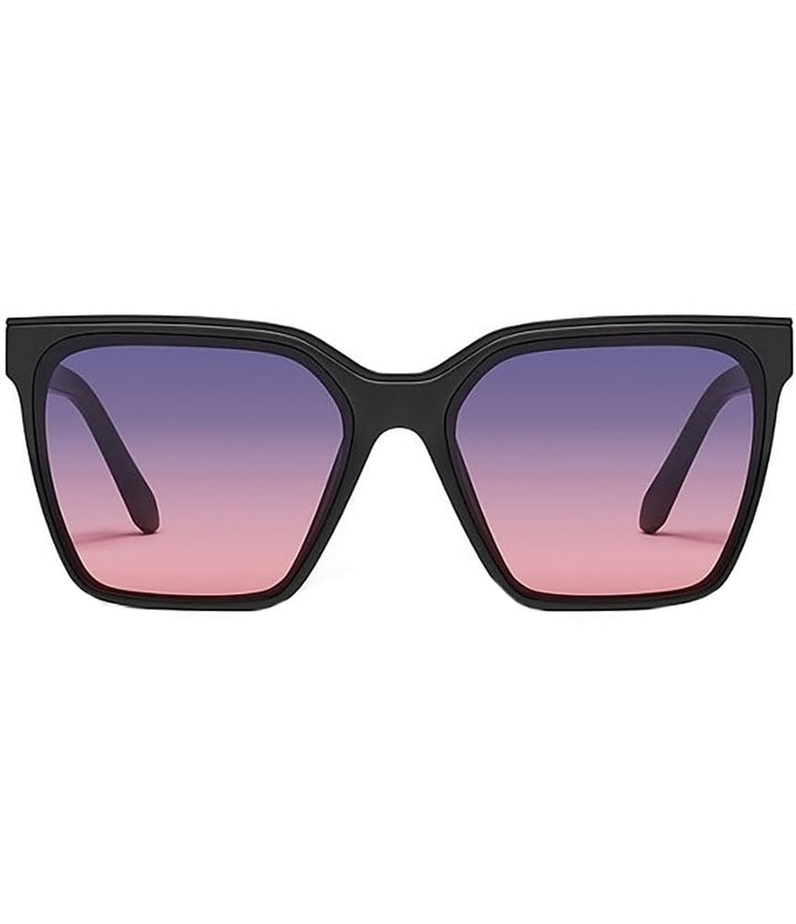 Quay - Womens Sunglasses, Square Lenses with UV Protection (Level Up, Matte Black)