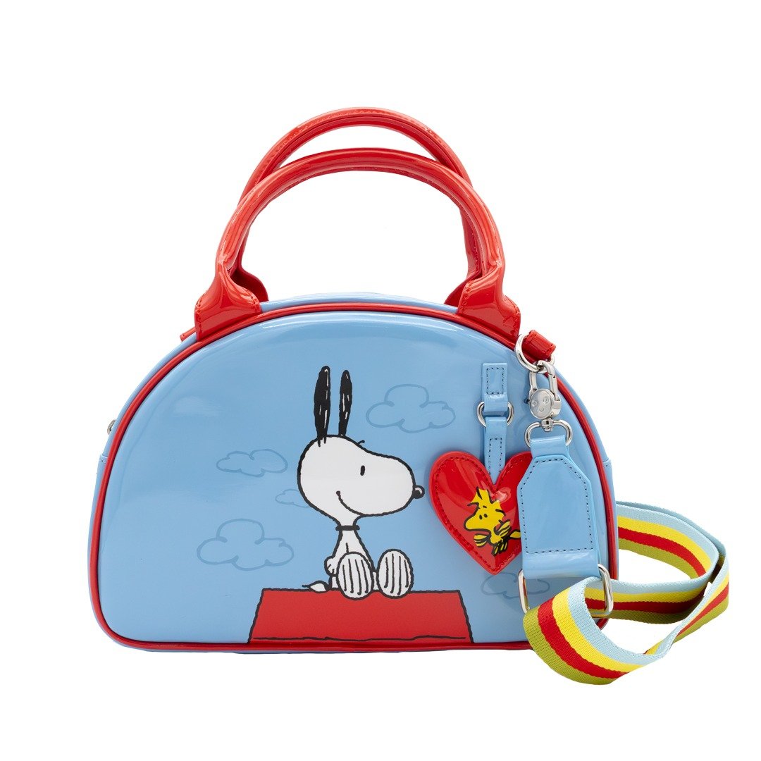 Whatever Makes You Happy Peanuts 75th Anniversary Snoopy “Happiness Is a Good Friend” Bowler Bag