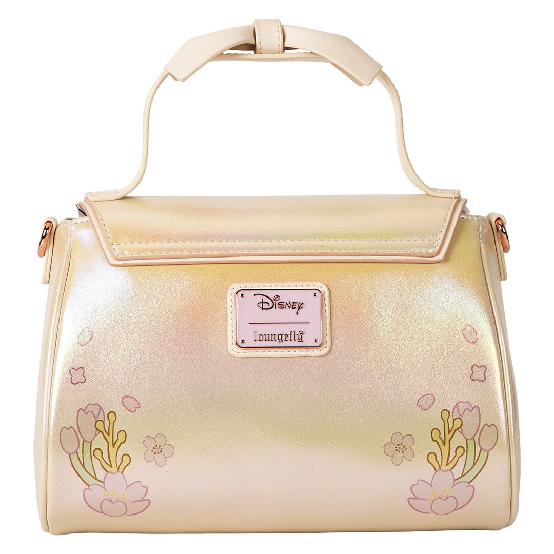 Loungefly Disney Stitch &amp; Angel Cherry Blossom Bow Handle Crossbody Bag