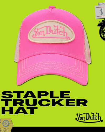 Von Dutch Unisex Trucker Hat - Curved Bill Mesh Back Retro Classic Adjustable Snapback Baseball Cap for Men and Women