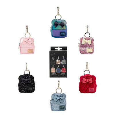 Loungefly Disney Minnie Mouse Glitter Mystery Mini Backpack Keychain Charm
