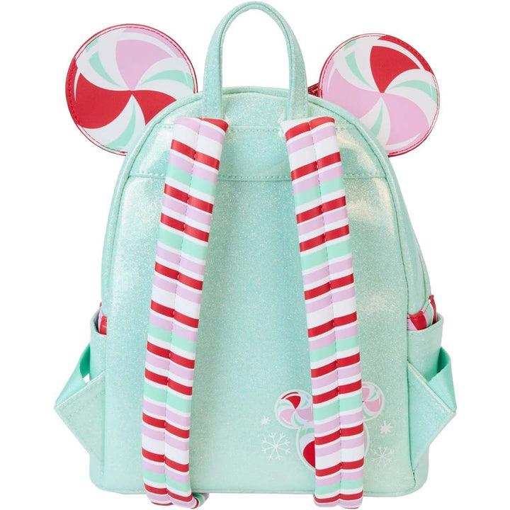 Loungefly Disney Minnie Mouse Holiday Peppermint Ornaments Mini Backpack