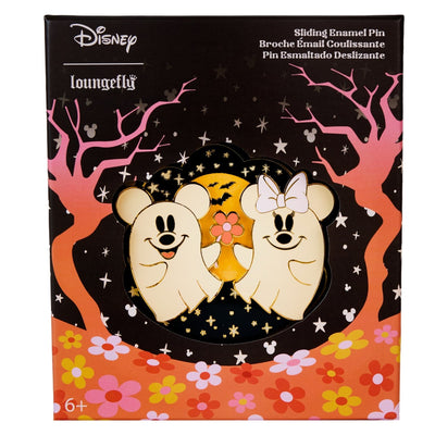 Loungefly Disney Mickey and Friends Halloween Glow in the Dark Sliding 3" Collector Box Pin - front