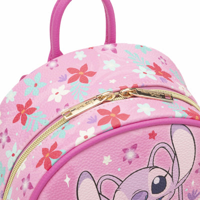 WondaPop Disney Angel 11" Vegan Leather Mini Backpack - Zippers