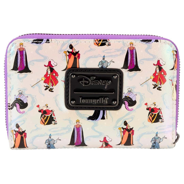 Loungefly Disney Villains Iridescent All-Over Print Zip Around Wallet