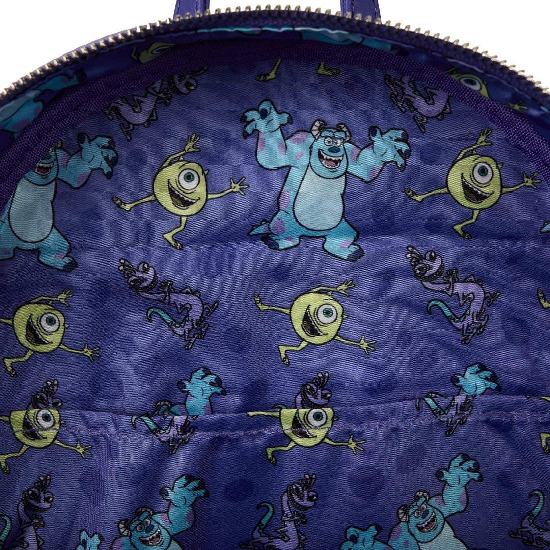 Loungefly Pixar Monsters Inc. Sulley, Mike, &amp; Randall Triple Pocket Mini Backpack