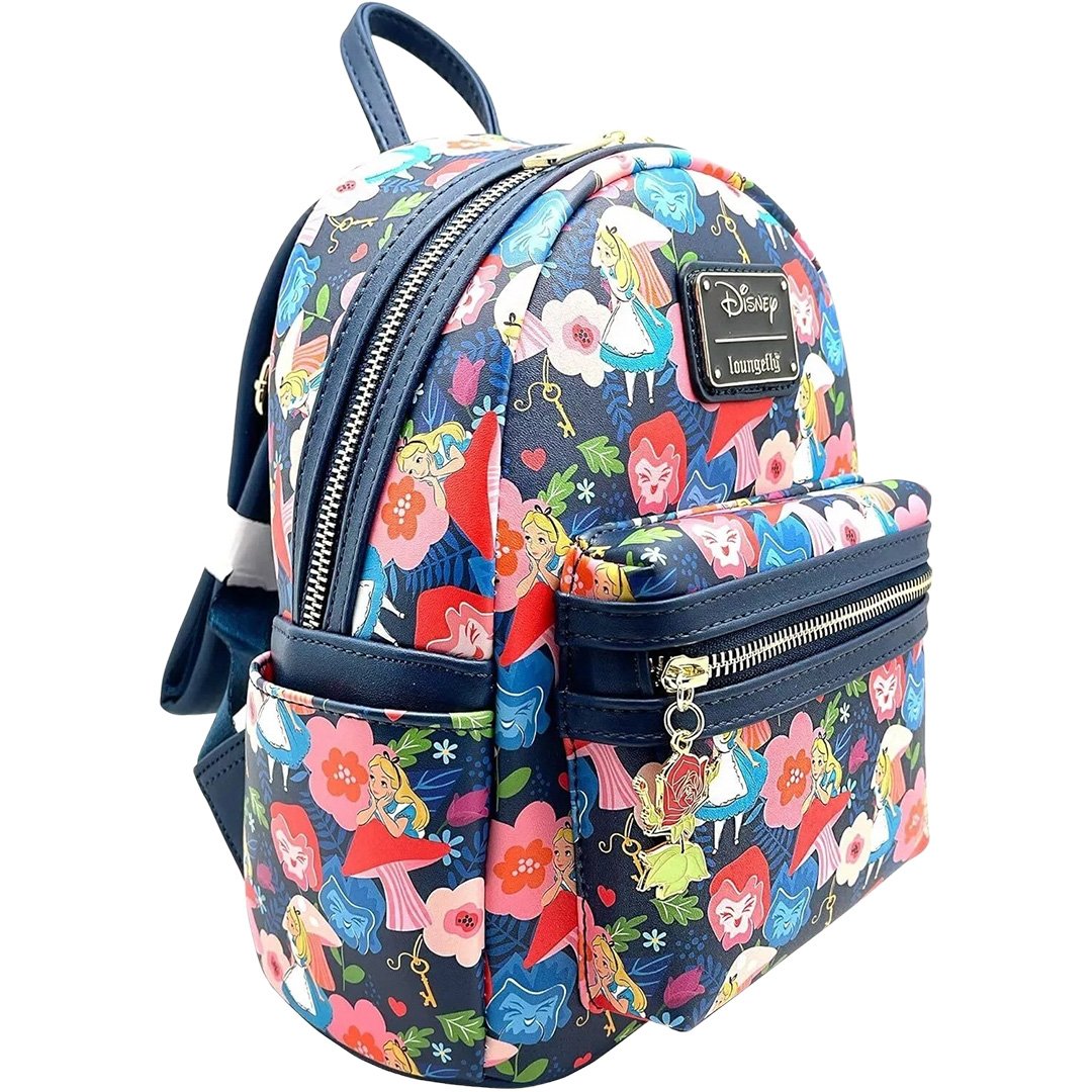 Loungefly Disney Alice in Wonderland Golden Afternoon Allover Print Mini Backpack