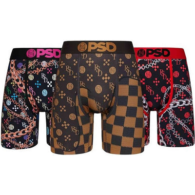 PSD Underwear Men's Monogram Luxe Boxer Briefs 3-Pack