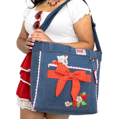 Whatever Makes You Happy Strawberry Shortcake Denim Tote Bag