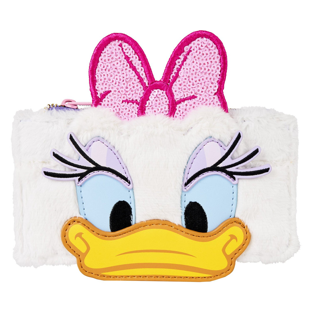 Loungefly Daisy Duck 85th Anniversary Sequin Plush Cosplay Large Card Holder
