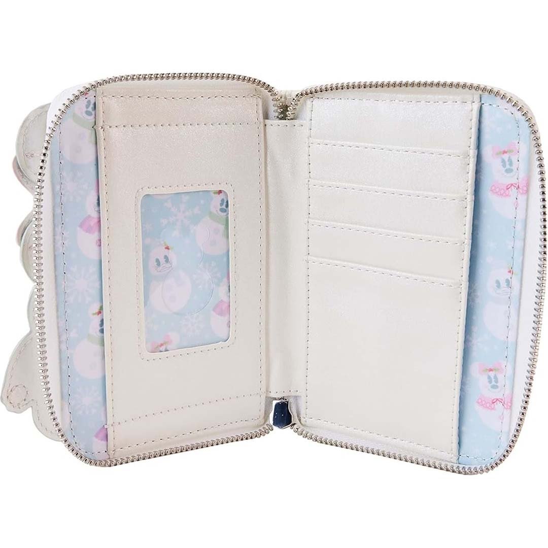 Loungefly Disney Mickey and Minnie Pastel Snowman Zip-Around Wallet