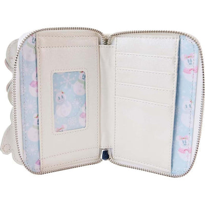 Loungefly Disney Mickey and Minnie Pastel Snowman Zip-Around Wallet