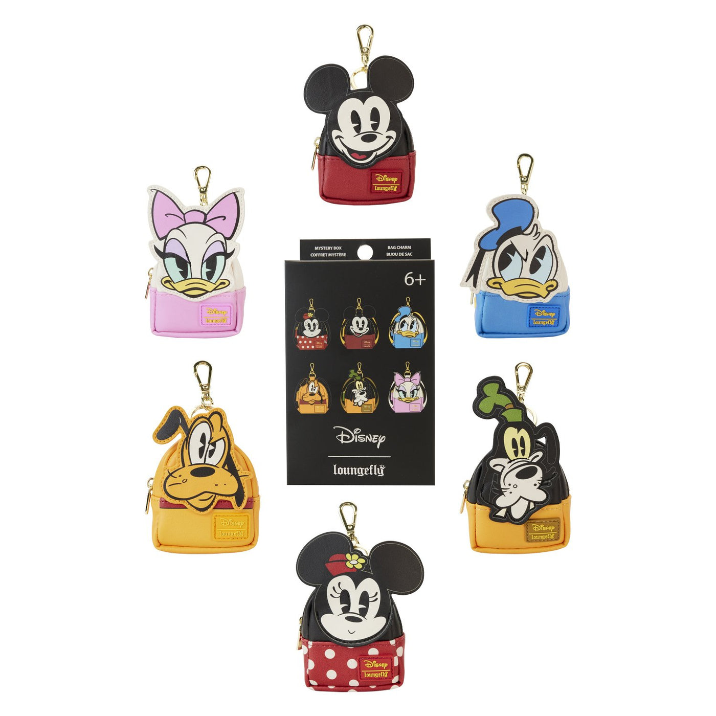 Loungefly Disney Mickey and Friends Mini Backpack Mystery Box Keychains - Set