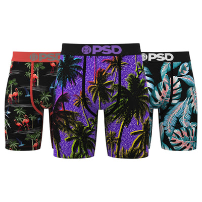 PSD Underwear Men's Lush Palm Boxer Briefs 3-Pack