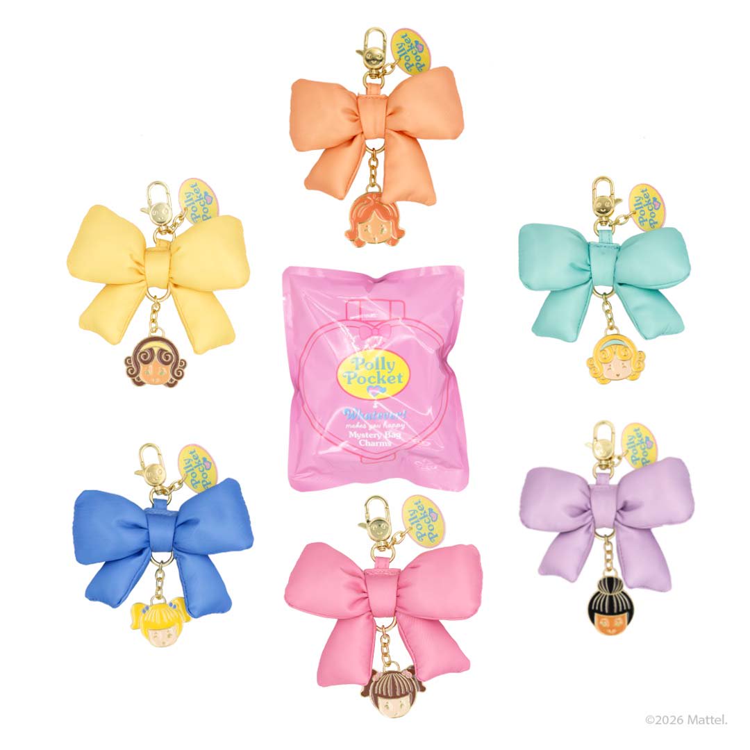 Whatever Makes You Happy Polly Pocket Mystery Box Puffy Bow Bag Charm