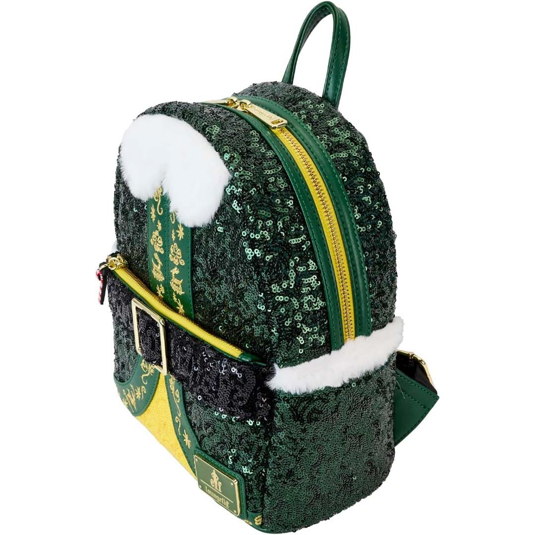 Loungefly Warner Brothers Elf Buddy Sequin Cosplay Mini Backpack
