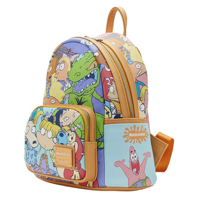 Loungefly Nickelodeon Nick 90s Color Block Allover Print Mini Backpack