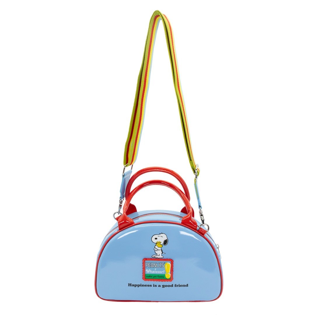 Whatever Makes You Happy Peanuts 75th Anniversary Snoopy “Happiness Is a Good Friend” Bowler Bag