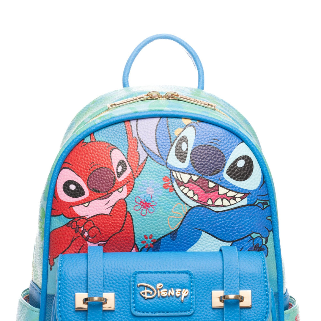 Wondapop Disney Lilo And Stitch Leroy and Stitch Lets Get Wild 11" Vegan Leather Mini Backpack