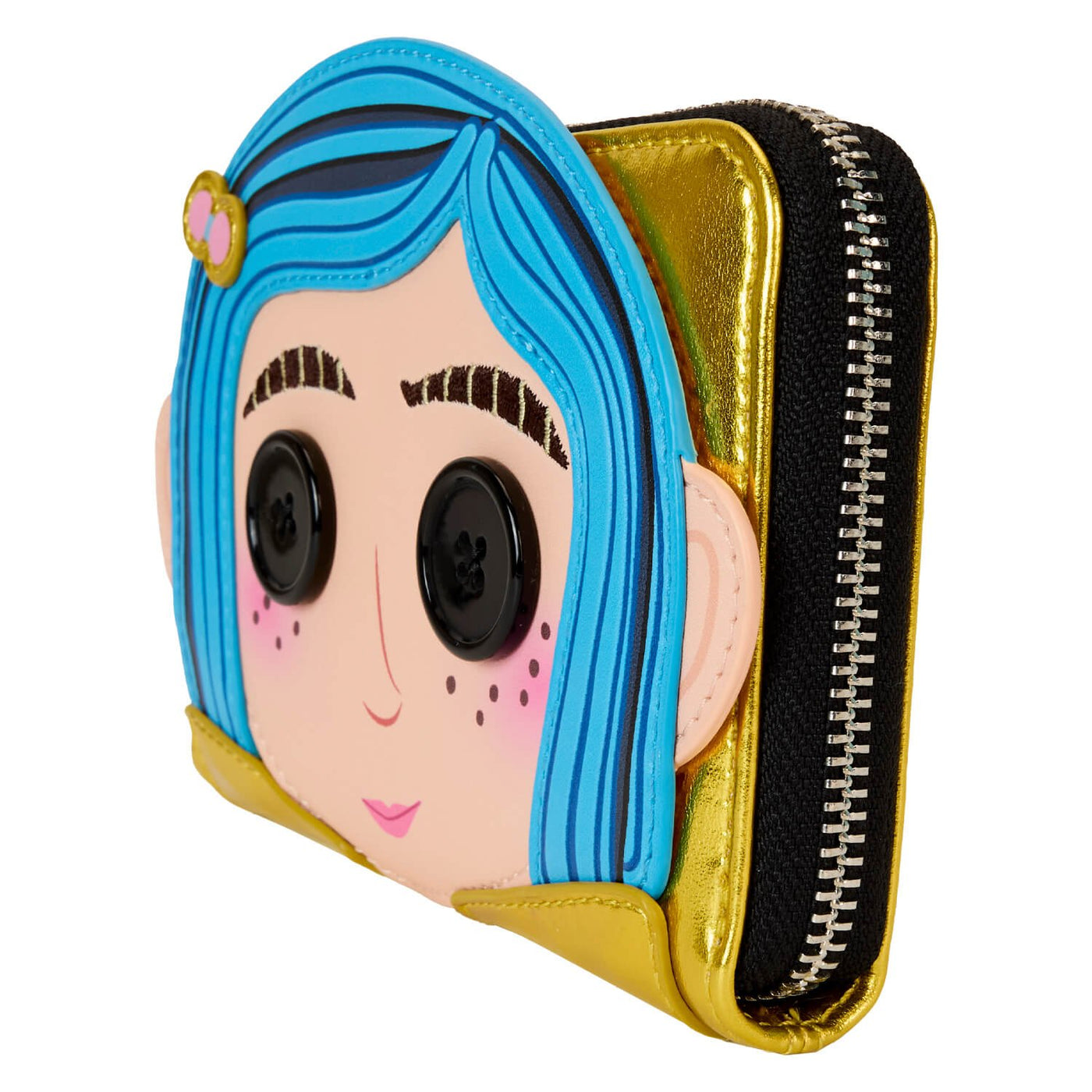 Loungefly Laika Coraline 15th Anniversary Doll Cosplay Zip-Around Wallet - Angle