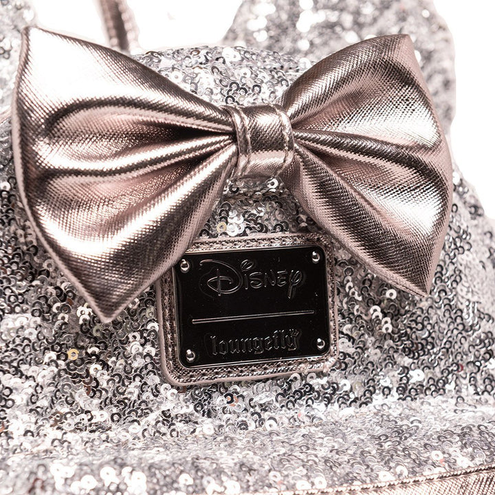 Loungefly Disney Minnie Mouse Silver Sequin Mini Backpack - 707 Street Exclusive