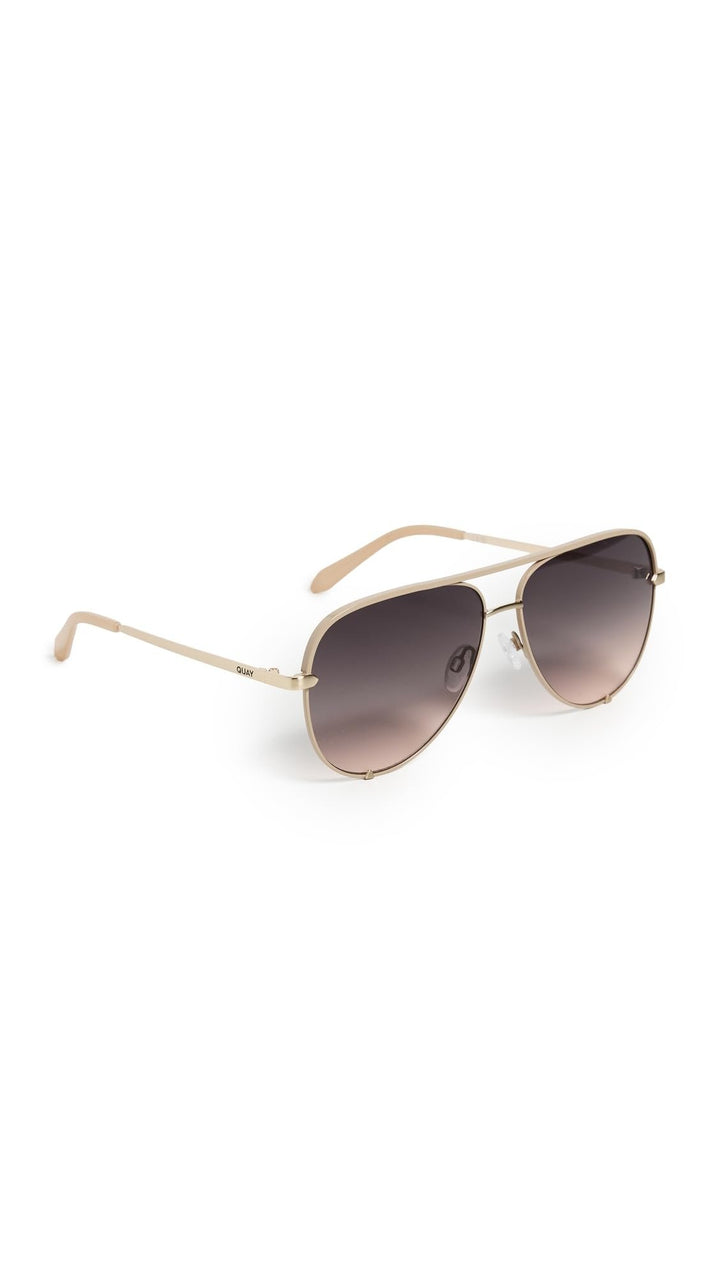 Quay Australia Unisex High Key Wire Frame Aviator Sunglasses