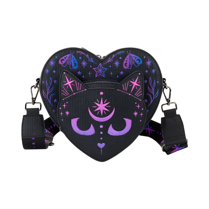Loungefly Neon Cat Heart Figural Crossbody Bag