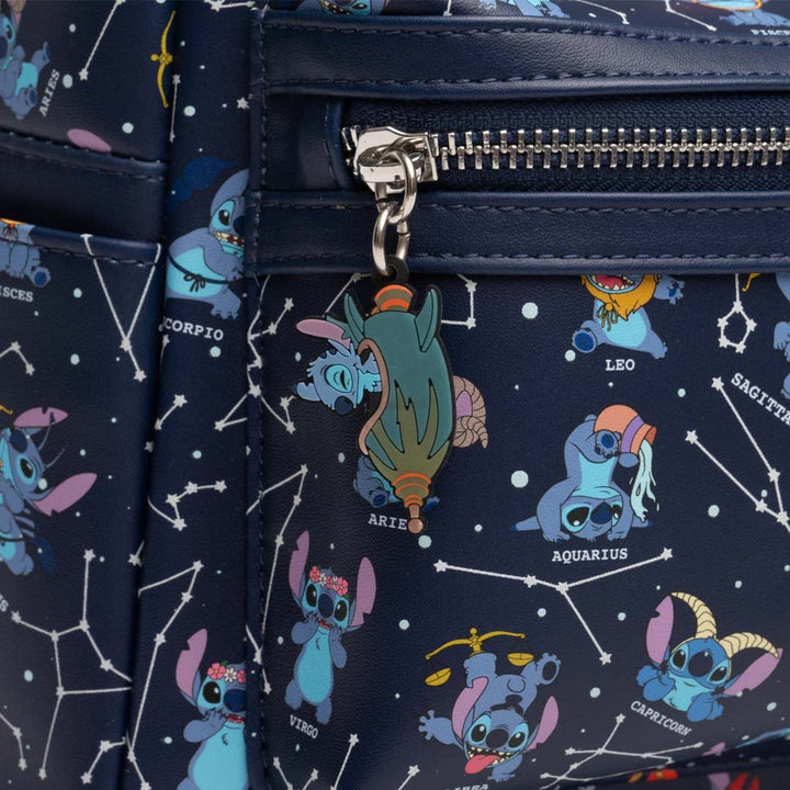 astrology mini backpack Loungefly Disney Lilo & Stitch Zodiac Glow In The Dark All-Over Print – 707 Street