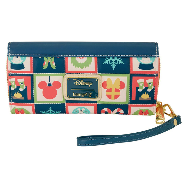 Loungefly Disney Mickey &amp; Minnie Holiday Wristlet Wallet