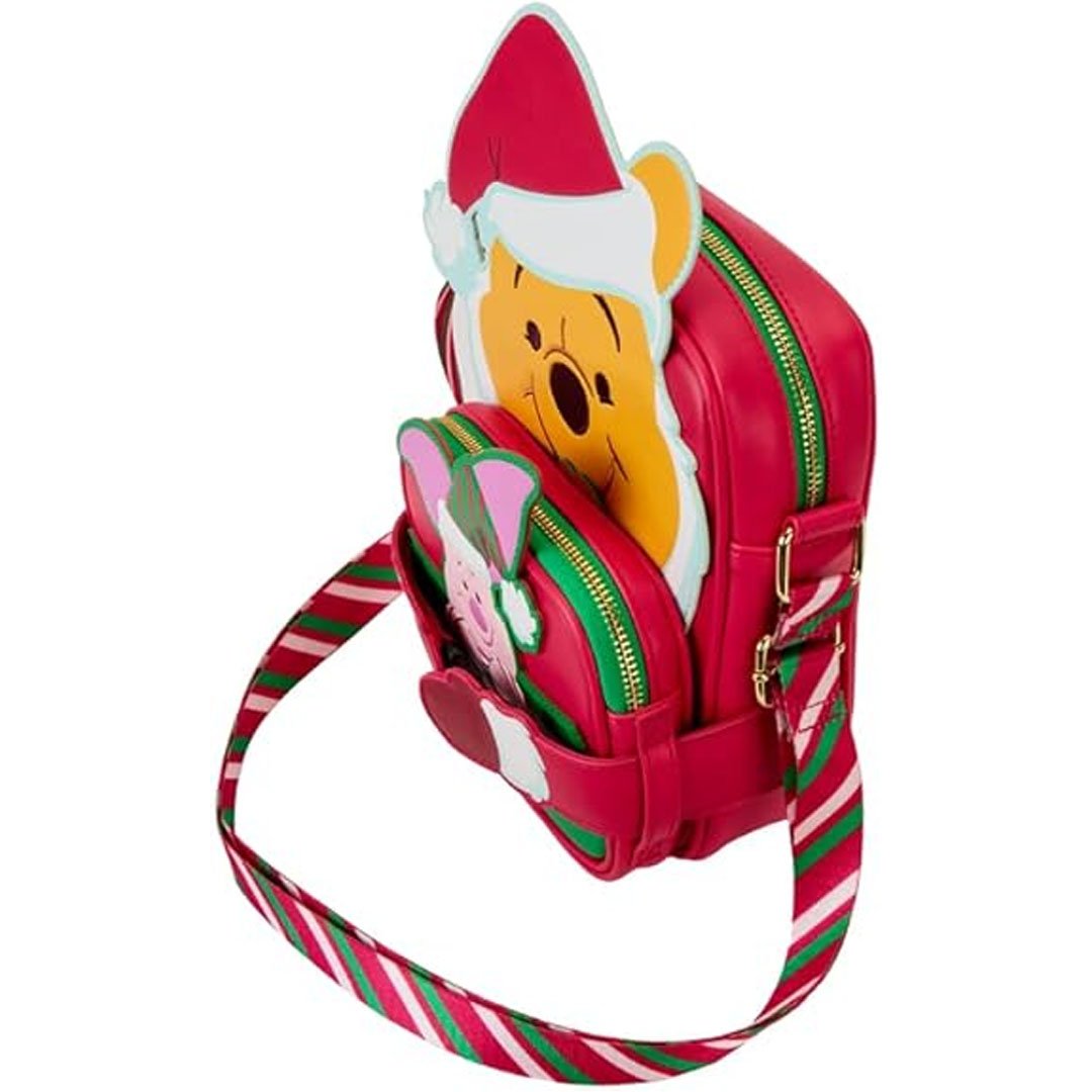 Loungefly Disney Winnie The Pooh Santa Winnie &amp; Piglet Crossbuddies Cosplay Crossbody Bag With Coin Bag