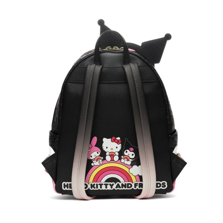Loungefly Sanrio Kuromi, My Melody, and Hello Kitty Glow In The Dark Triple Pocket Mini Backpack - 707 Street Exclusive