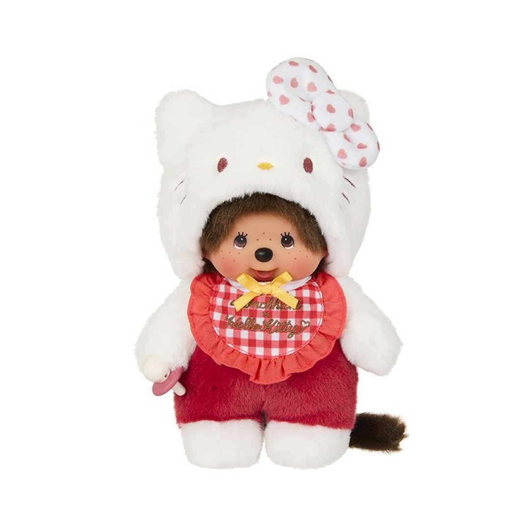 Monchhichi x Hello Kitty Monchhichi Dressed as Hello Kitty 7.87" Gingham Plush Toy