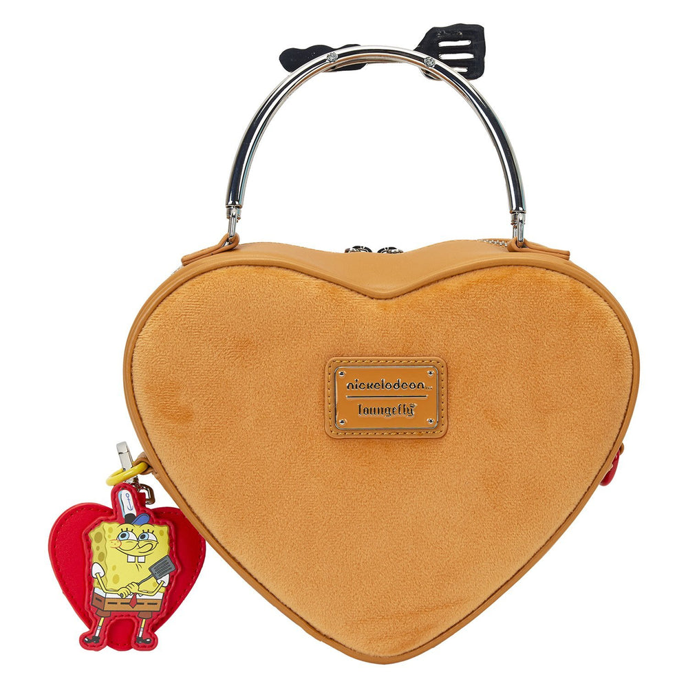 Loungefly Nickelodeon SpongeBob SquarePants Krabby Patty Plush Heart Figural Crossbody Bag