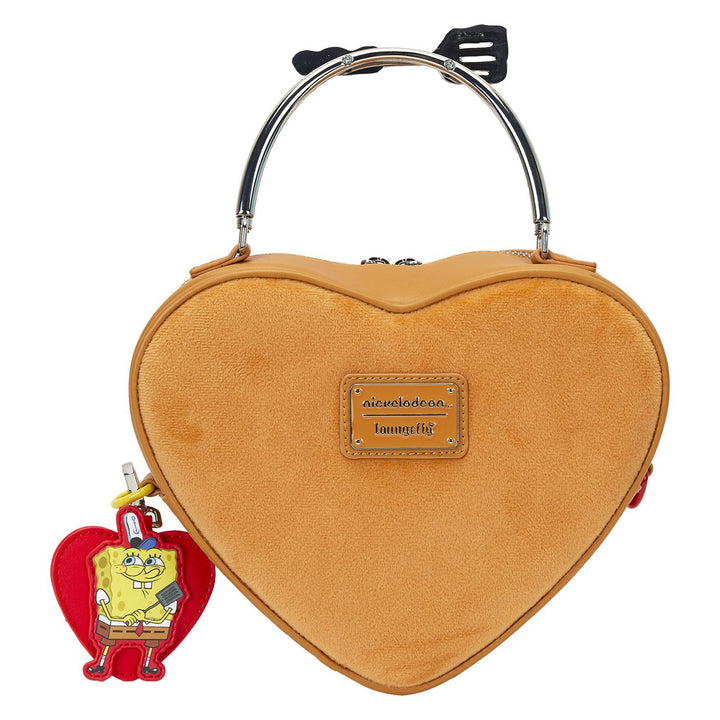 Loungefly Nickelodeon SpongeBob SquarePants Krabby Patty Plush Heart Figural Crossbody Bag