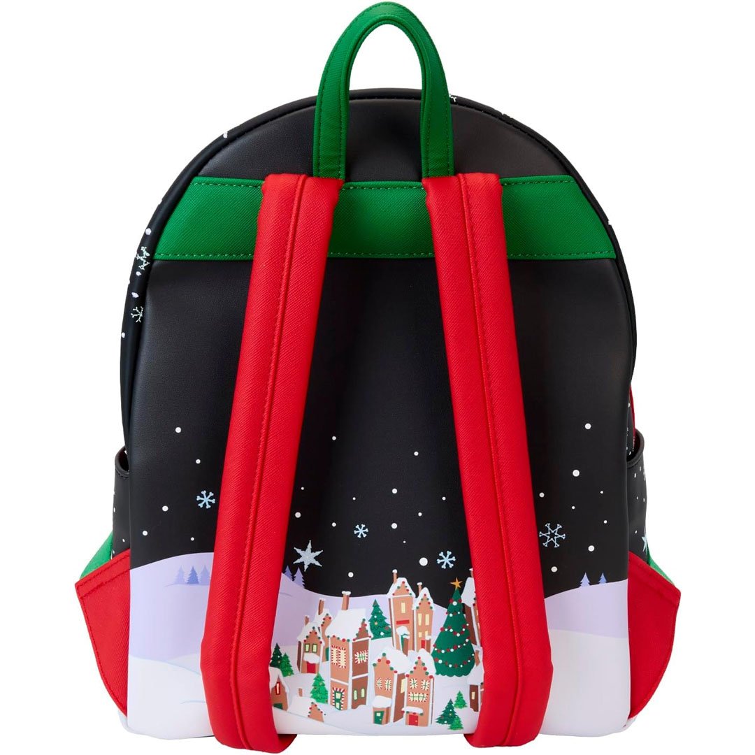 candy cane loungefly mini backpack Loungefly Disney The Nightmare Before Christmas Candy Cane Carousel Glow Mini Backpack