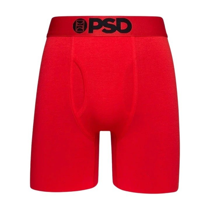 PSD Underwear Men's Red Modal Boxer Briefs 3-Pack - Red