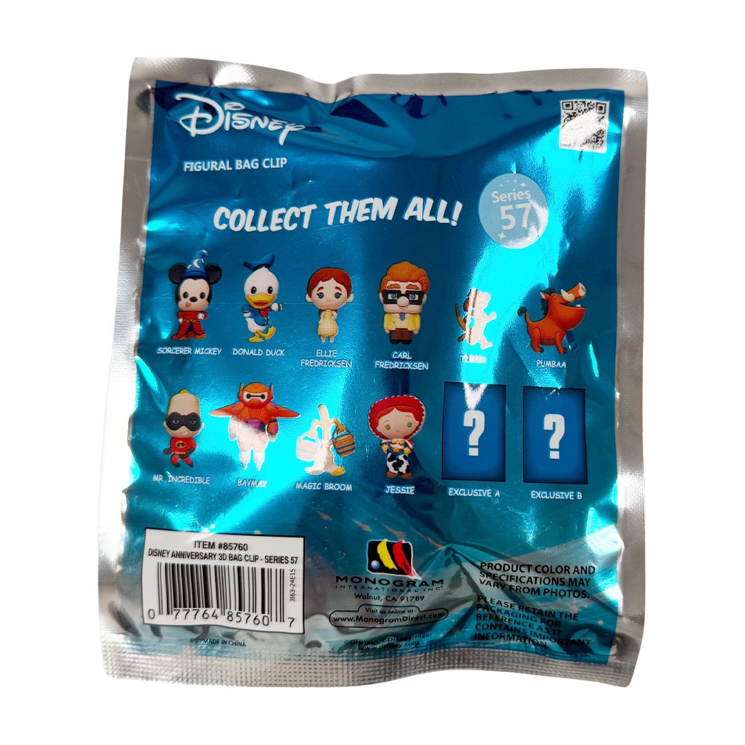 Disney Anniversary 3D Foam Bag Clip Series 57 Blind Bag