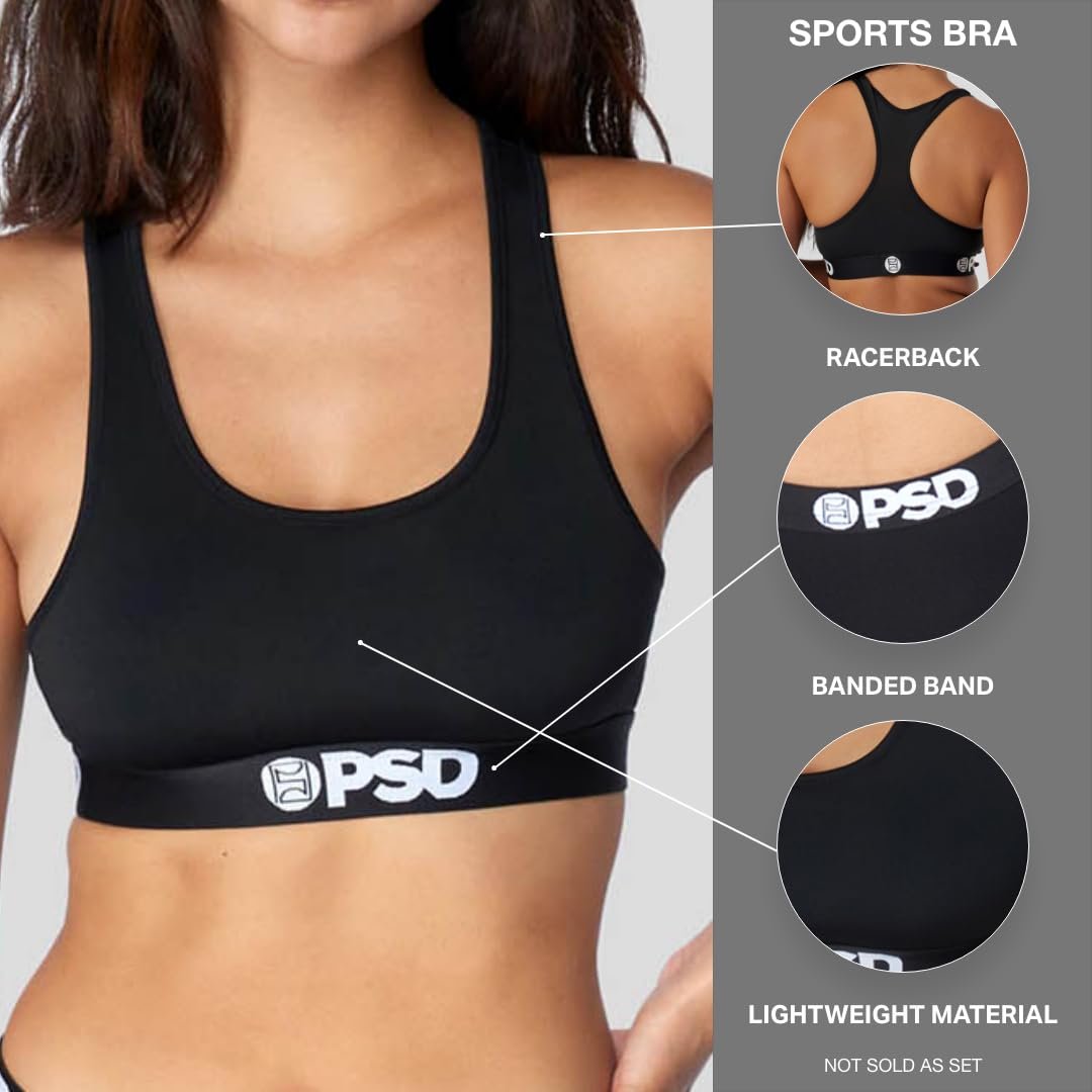 PSD Underwear Women's Playboy Tumble Sports Bra 3-Pack