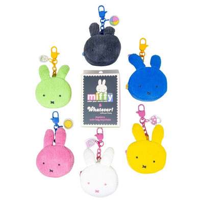 Whatever Makes You Happy Miffy Corduroy Head Blind Box Coin Bag Charms with Stickers