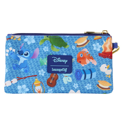 WDWC0065 - Loungefly Disney Lilo & Stitch Camping Cuties Allover Print Nylon Wristlet - Back