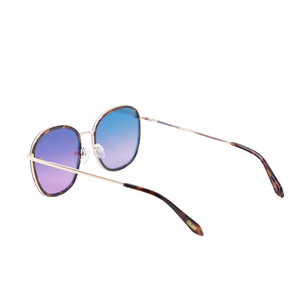 Quay Australia Women's Jezabell Inlay Oversized Round Sunglasses (Tortoise Frame/Navy Peach Lens) - Back