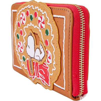 Loungefly Peanuts Snoopy Gingerbread Wreath Zip-Around Wallet