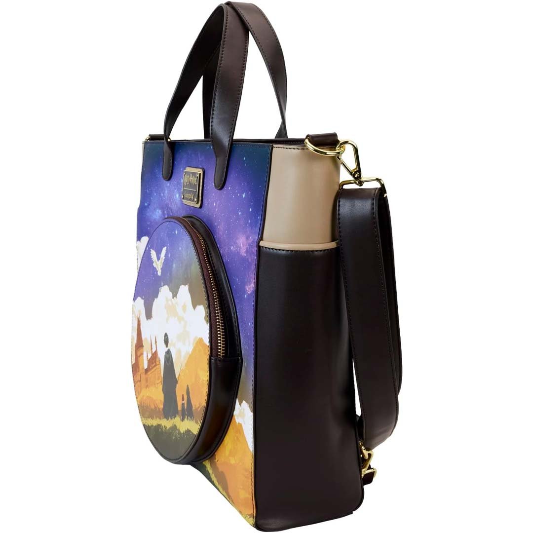 Loungefly Warner Brothers Harry Potter Hogwarts Starry Sky Convertible Backpack &amp; Tote Bag