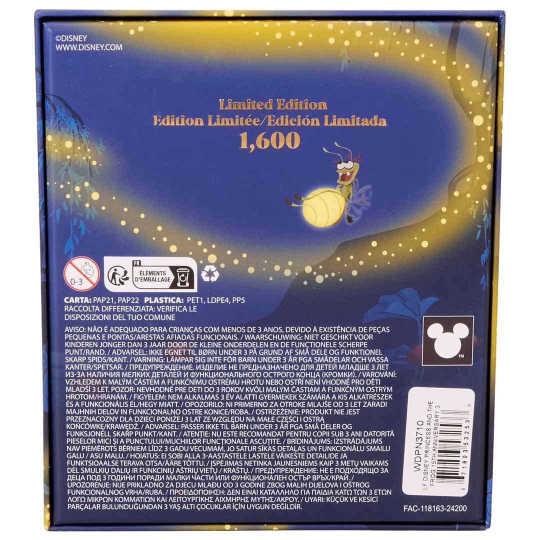 Loungefly Disney The Princess And The Frog 15th Anniversary Tiana &amp; Naveen Glow 3" Collector Box Sliding Pin