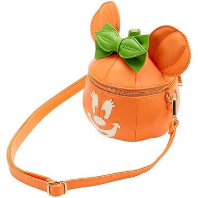 Loungefly Disney Glow Face Pumpkin Minnie Figural Crossbody