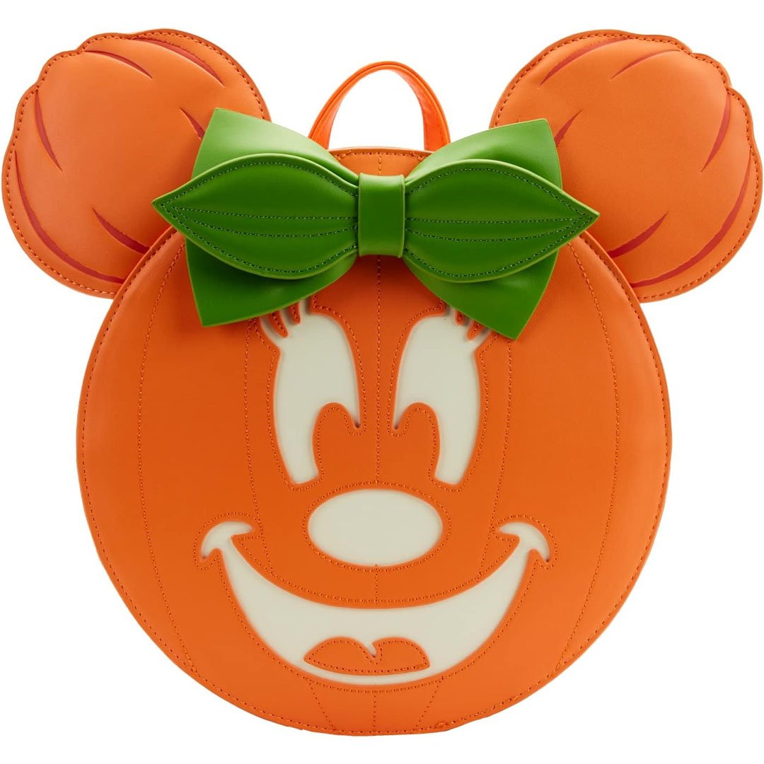 Loungefly Disney Glow Face Minnie Pumpkin Mini Backpack