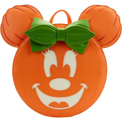 Loungefly Disney Glow Face Minnie Pumpkin Mini Backpack